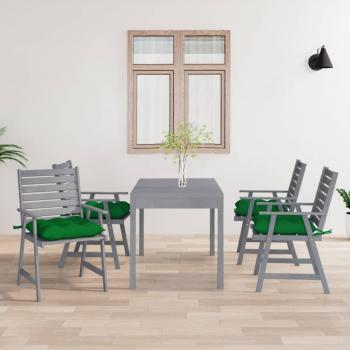 Sillas de comedor al aire libre con almohadas 4 piezas de acacia de madera maciza