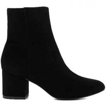 Dune London Women's Black Suede Block-Heeled Ankle Boots - Size UK 6