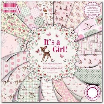 First Edition It's a Girl - Bloc de 48 Hojas de Papel para Manualidades