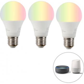 Set inteligente de 3 bombillas LED E27 RGBW A60 9W 800 lm 2200-4000K
