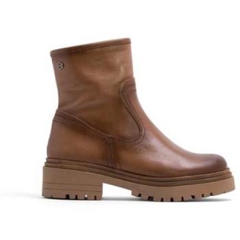 Botines de Piel Taupe para Mujer con Cremallera Fiala - Porronet 4623-010