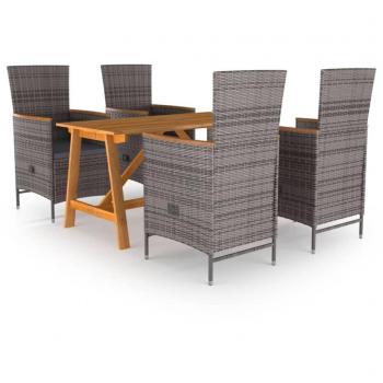 5-Piece Grey Garden Dining Set