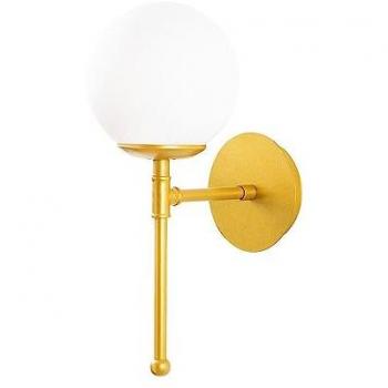 Aplique de Pared Dorado Modelo 8 con Tulipa de Cristal E27 - Marca Líder