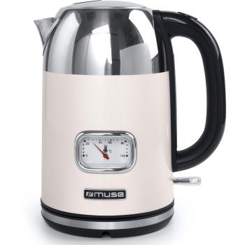 Hervidor inalámbrico Muse MS-020SC 1.7L 2200W crema/acero inoxidable