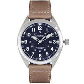 Nautica (NAVTJ) Men's Analogue Quartz Watch with Leather Strap NAPBTP002