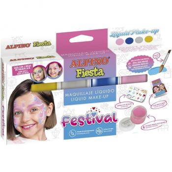 Alpino Estuche Maquillaje Líquido Festival 4 Colores 10g con Pincel y Folleto