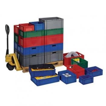 LA-KA-PE Contenedor apilable de transporte verde L200xB100xH120mm Paredes/Piso cerrado PP LA-KA-PE