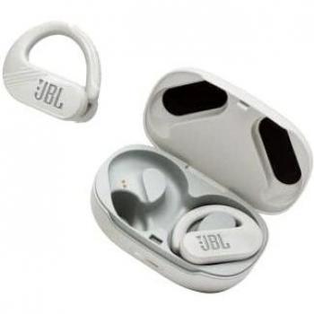 JBL Endurance PEAK II Auriculares In Ear con Bluetooth para Entrenar, resistentes al agua IPX7, con micrófono y manos libres, batería de hasta 30h con el estuche de carga, color blanco