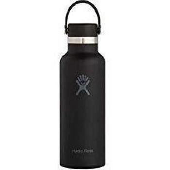 Hydro Flask Unisex - Botella flexible para adultos, color negro, 532 ml