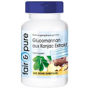 Glucomanano 500mg - Extracto de Raíz de Konjac en polvo - Natural y vegano - Alta pureza - 120 Cápsulas