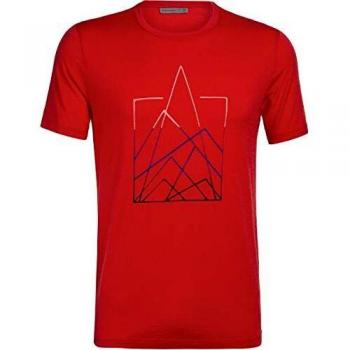 Icebreaker Tech Lite Crew 7 Pinnacles - Camiseta de manga corta para hombre - Icebreaker, Medium, rocket