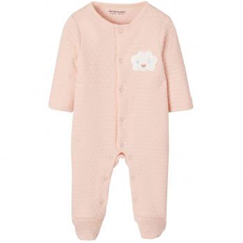 VERTBAUDET Pelele para bebé de felpa orgánica, con automáticos delante Rosa claro liso con motivos 9M-71CM