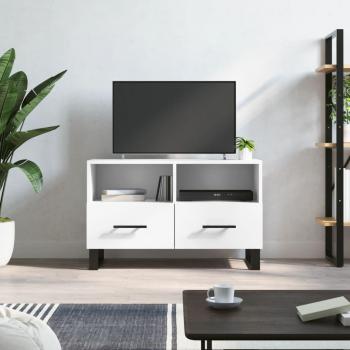 Mueble para TV de madera contrachapada blanco 80x36x50 cm
