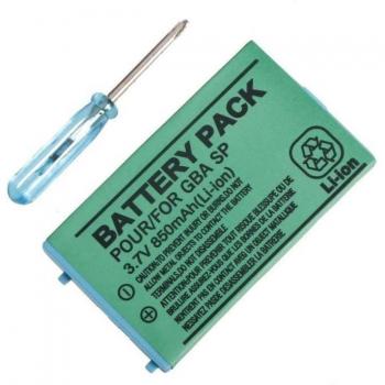 Batería Recargable 3.7V 850mAh Compatible con Consola Nintendo Gameboy Advance SP - Incluye Destornillador