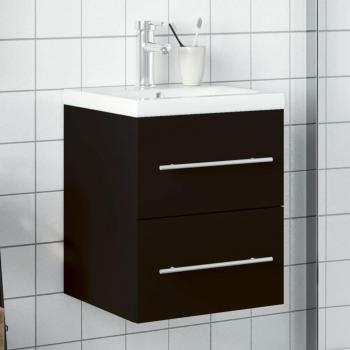 Mueble de baño con lavabo negro integrado Vidaxl