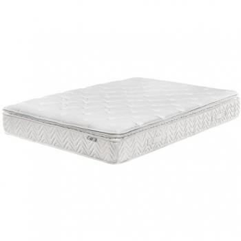 Colchón de Muelles Ensacados Luxe 180 x 200 cm Tejido de Bambú Blanco 5 Zonas Medio Firme Funda Extraíble