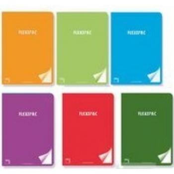 Paq/6 libreta A4 48h 90g milimetrada c/m flexipac tapa plástico colores surtidos