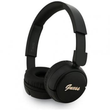Auriculares On-Ear Bluetooth 5.3 Guess Metal Logo Script - Negro (30 horas de duración)
