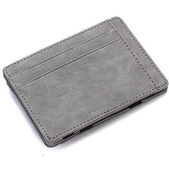 MUCO Cartera para Hombre Portatarjetas de crédito Cartera mágica con Cremallera Monedero Monedero de Cuero Plegable Cartera pequeña y Delgada