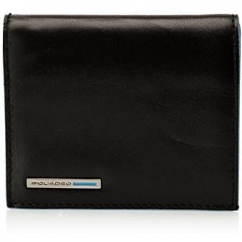 Cartera Piquadro Porta Tarjetas de Crédito de Cuero, Unisex, Negra, Tamaño Único