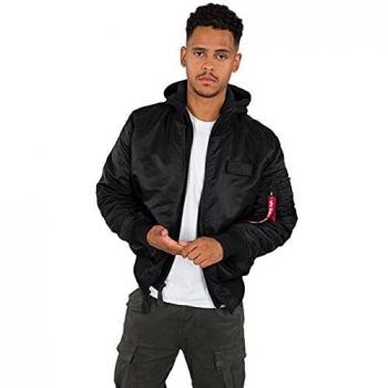 ALPHA INDUSTRIES MA-1 ZH Back Print Chaqueta, Black/Reflective, S para Hombre