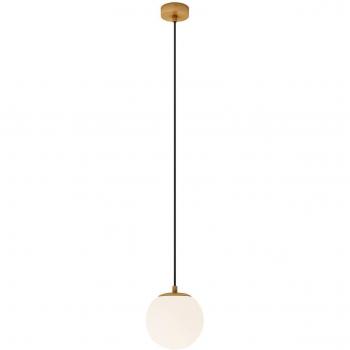 Lámpara colgante Bidolo de Lucande, color latón, vidrio, 15 cm, IP44
