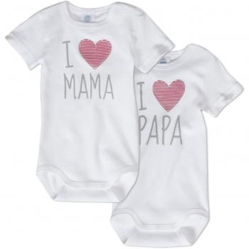 'Sanetta Unisex cuerpo I Love Mum y I Love Daddy – 100% orgánico algodón