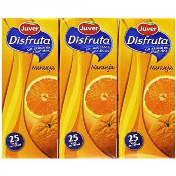 Juver - Bebida Refrescante Sin Azúcar Naranja, 200 ml