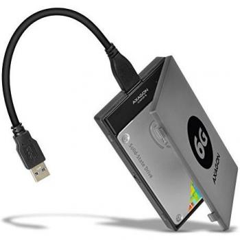 Adaptador AXAGON ADSA-1S6 USB 3.0 a SATA para SSD/HDD de 2,5 con caja incluida, compatible con SATA 6G