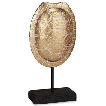 Figura Decorativa Tortuga Dorada de Poliresina (17,5 x 36 x 10,5 cm)