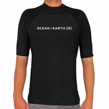 Ocean & Earth Rashguard Camiseta de Manga Corta Antierupciones Script Negra - Talla 52 L
