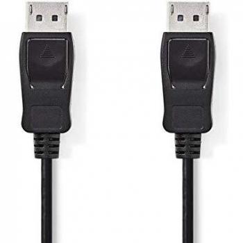 Nedis 2m DisplayPort 1.2 Cable Male to Male, 4K@60Hz, Black
