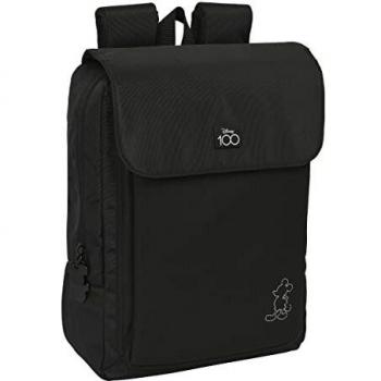 MICKEY MOUSE 100 - Mochila para Portátil 13.3'' y USB con Solapa, Ideal para Jóvenes de Diferentes