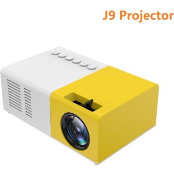 Mini proyector portátil J9 1080P, AV, USB, SD, tarjeta TF, con conexión para teléfono y diseño compacto