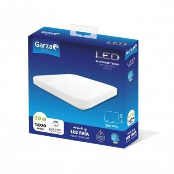 Plafón LED Cuadrado de Superficie 32W 380x380mm Luz Fría 6500K 1400 Lúmenes ABS Blanco