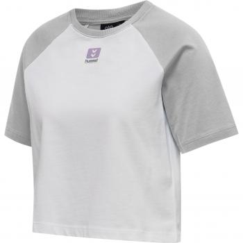 Hummel Legacy Naya Women's XL Light Grey Cropped T-Shirt