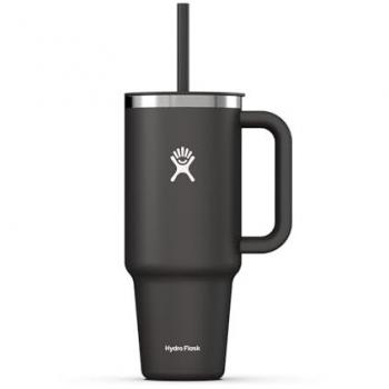 Vaso Hydro Flask All Around Travel 1.2l con aislamiento al vacío de doble pared y tapa resistente a salpicaduras, negro
