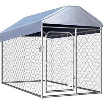Outdoor Dog Kennel with Roof 200x100x125 cm