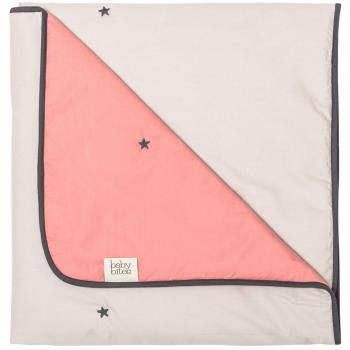 Baby Bites ORIGINAL - Edredón reversible GRIS PIEDRA y ROSA - Bordado ESTRELLAS