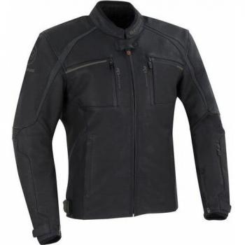 Chaqueta de Moto Bering Mendes Talla 50-52, Cuero Negro, Diseño Deportivo, Protección CE en codos y hombros, Forro interior desmontable, Ventilación estratégica