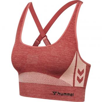 Hummel hmlClea Women's Seamless Sports Bra in Withered Rose/Rose Tan Melange, Size XS