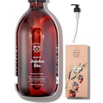 ACEITE DE JOJOBA ORGÁNICO | 100% Puro, Natural y Prensado en Frío | Rostro, Cuerpo, Cabello, Barba, Uñas | Vegano y Cruelty Free | Jojoba Oil | Botella de Vidrio + Bomba