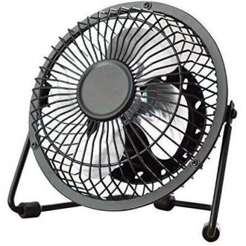 Fine Elements Ventilador de mesa portátil con alimentación USB, 4 pulgadas, color negro, COL1147