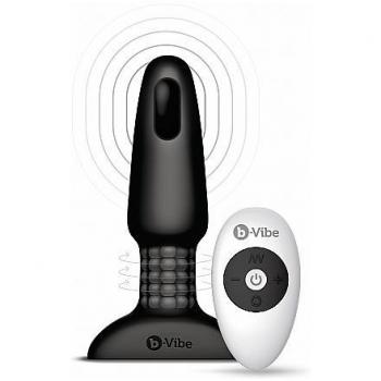 b-Vibe Rimming Plug 2 - Remote Control Rechargeable Vibrating Rimming Butt Plug - Black