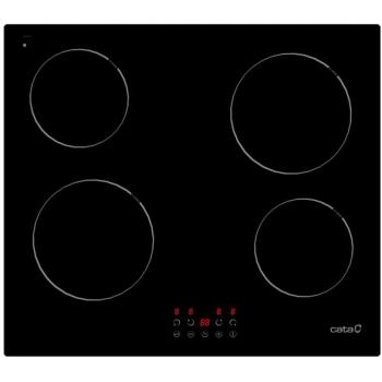 Placa Vitrocerámica Cata TNG 6004, 4 Zonas de Cocción, 60 cm, Color Negro