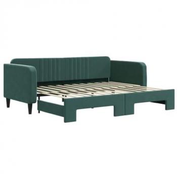 Sofá cama nido terciopelo verde oscuro 90x200 cm