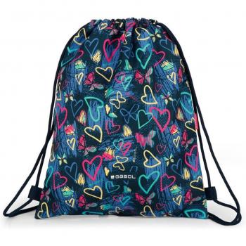 Mochila saco Gabol TIZAS con corazones y resistente al agua