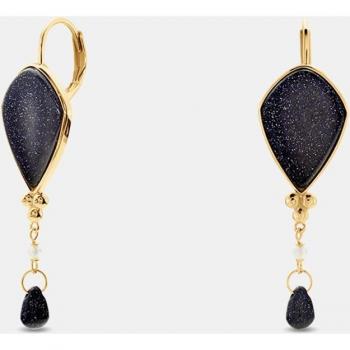 Pendientes largos Eclipse - Azul / Oro con detalles dorados y diseño inspirado en la colección de Sara Carbonero