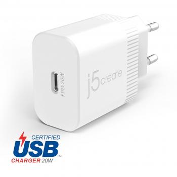 Cargador de pared USB-C PD de 20W j5create JUP1420
