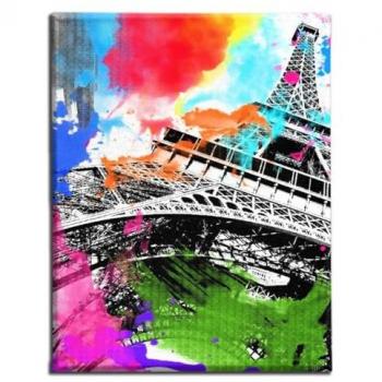 Impresión sobre Lienzo Torre Eiffel Multicolor 45x3x70 cm - Epikasa, Poliéster y Madera